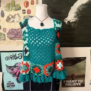 🌱 Handmade 70's Style Crochet Vest 🌱